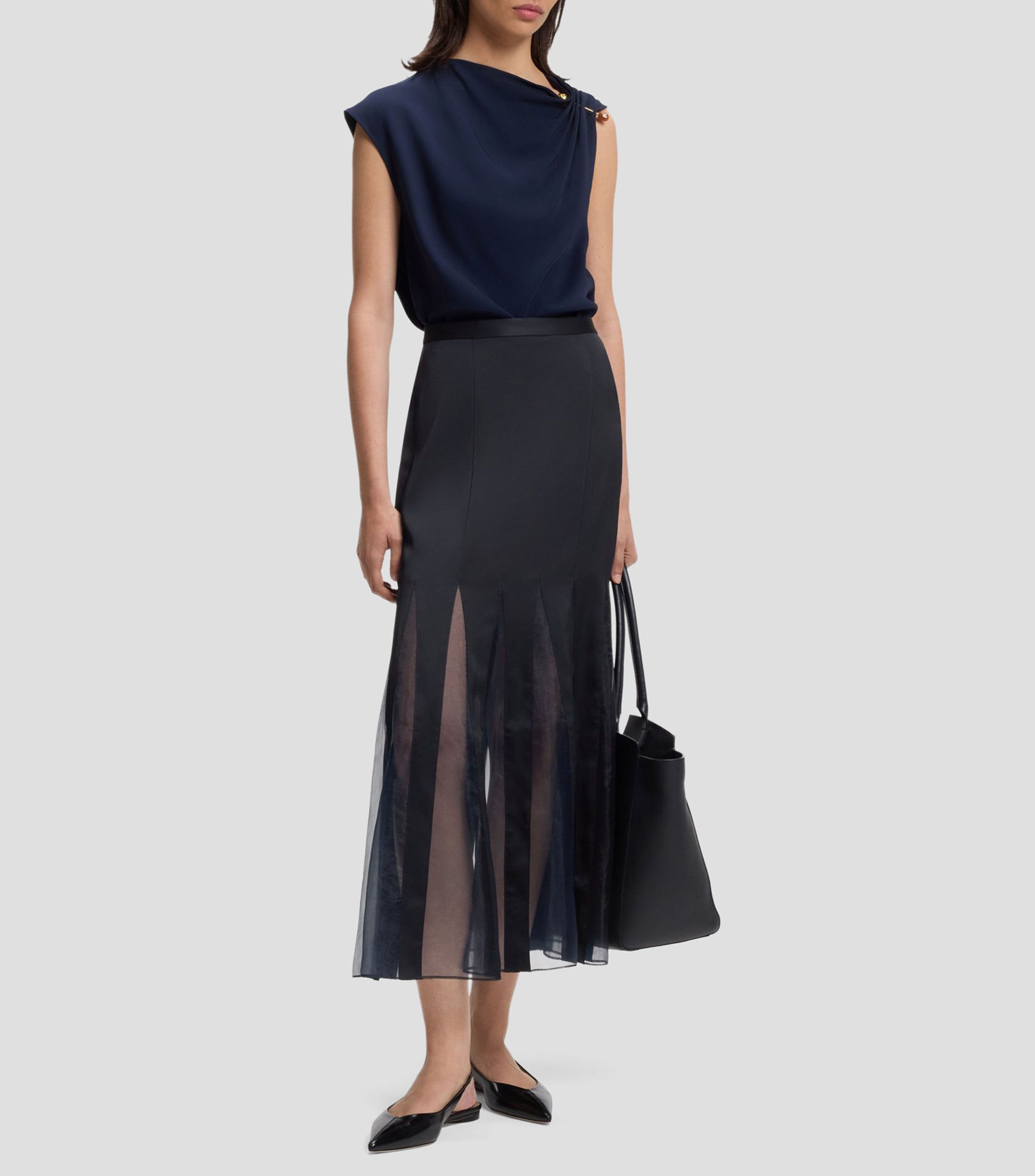 Falda Midi Regular lisa Mujer